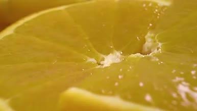 水果橙子多汁切片黄果肉白果心视频的预览图
